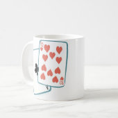 AceとTen ofハートトランプ コーヒーマグカップ (正面左)