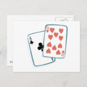 AceとTen ofハートトランプ ポストカード (正面/裏面)