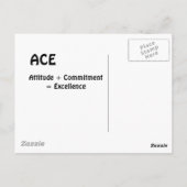 ACEの姿勢 + 決意 = 優れた成果 ポストカード (裏面)