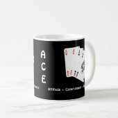 ACEの姿勢 + 決意 = 優秀 コーヒーマグカップ (正面右)
