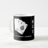 ACEの姿勢 + 決意 = 優秀 コーヒーマグカップ (正面左)