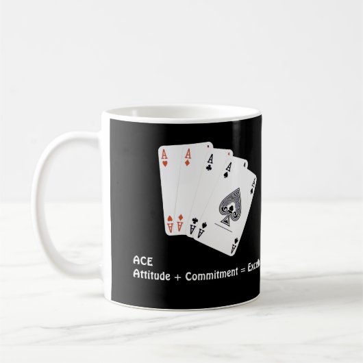 ACEの姿勢 + 決意 = 優秀 コーヒーマグカップ (左)