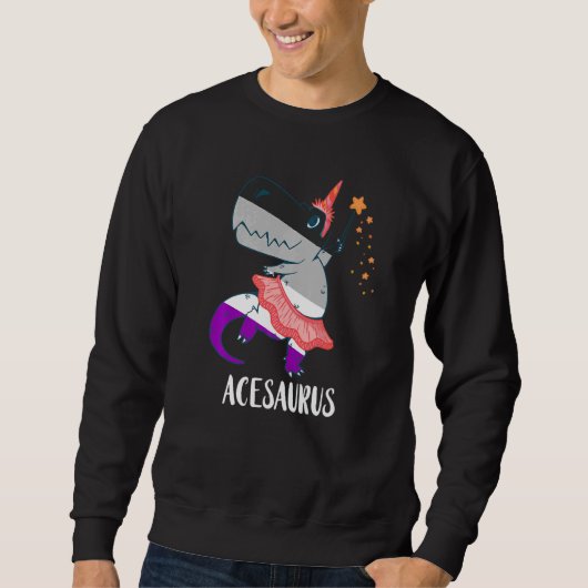 Ace Dancing T-Rex Tyrannosaurus Asexual Pride Ace スウェットシャツ (正面)