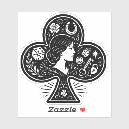Ace of Clubs — Lady Luck Cameo シール (シート)