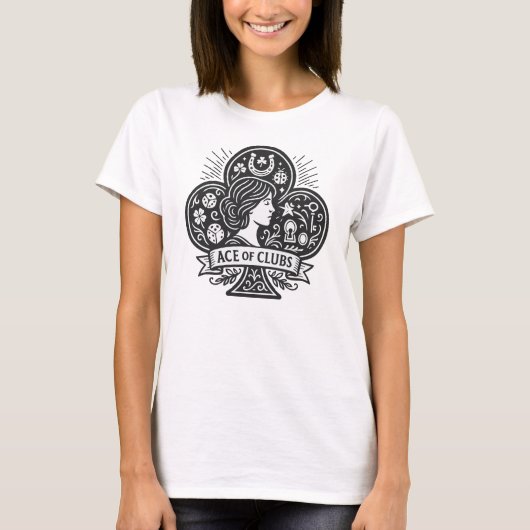 Ace of Clubs — Lady Luck Cameo Tシャツ (正面)