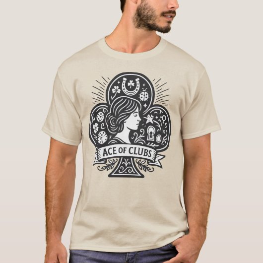 Ace of Clubs — Lady Luck Cameo Tシャツ (正面)