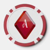 Ace of Diamonds Red Casino Deck ofトランプ ポーカーチップ (裏面)