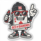 Ace of Diamonds Street Mascot — High-Roller Editio シール (正面)