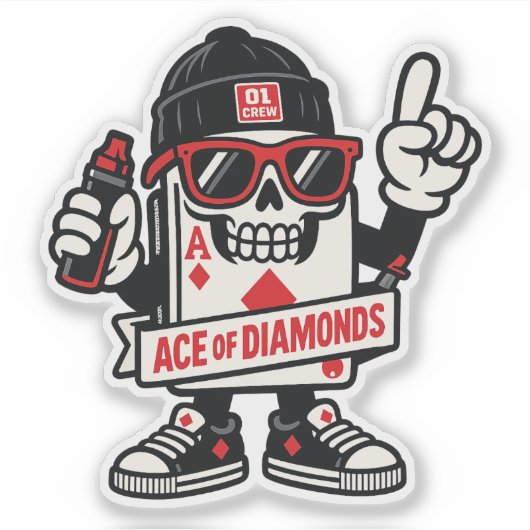 Ace of Diamonds Street Mascot — High-Roller Editio シール (正面)
