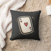 Ace of Hearts Minimal Playing Card Art クッション (ブランケット)