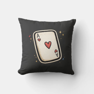 Ace of Hearts Minimal Playing Card Art クッション