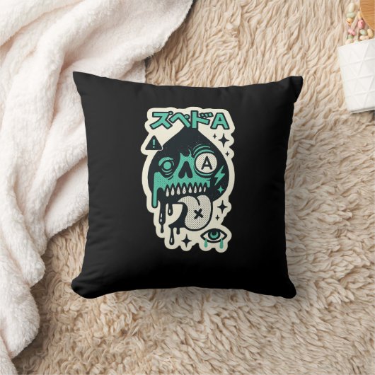 Ace of Spades — Drip-Skull Katakana クッション (ブランケット)