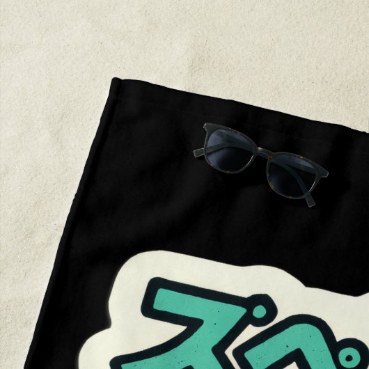 Ace of Spades — Drip-Skull Katakana ビーチタオル (インサイチュ)