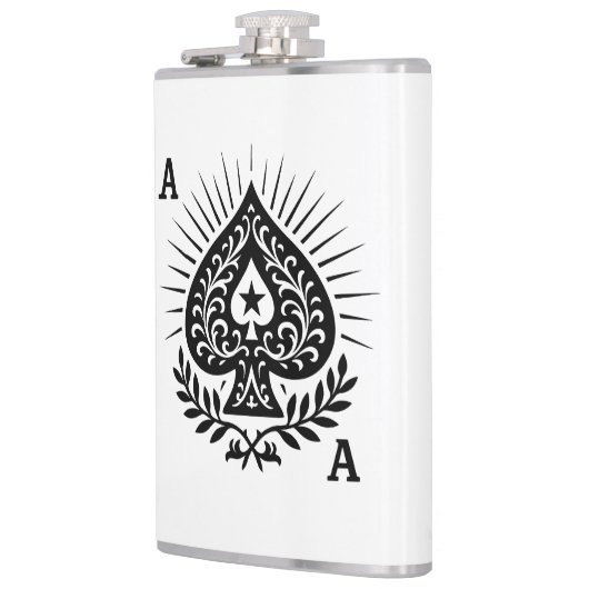 Ace of Spades — Filigree Star & Laurel フラスク (左)