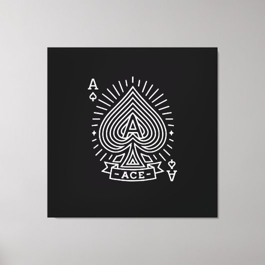 Ace of Spades — Monoline Sunburst Emblem キャンバスプリント (正面)