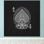 Ace of Spades — Monoline Sunburst Emblem キャンバスプリント (インサイチュ (ウッドフロア))