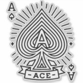 Ace of Spades — Monoline Sunburst Emblem シール (正面)