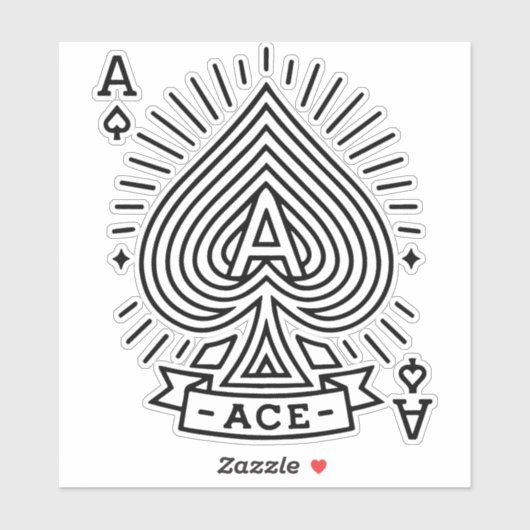 Ace of Spades — Monoline Sunburst Emblem シール (シート)