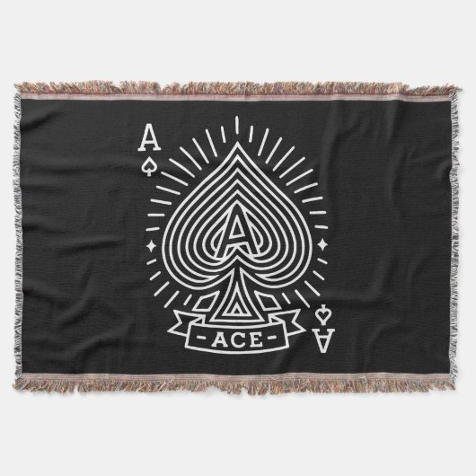 Ace of Spades — Monoline Sunburst Emblem スローブランケット (正面)