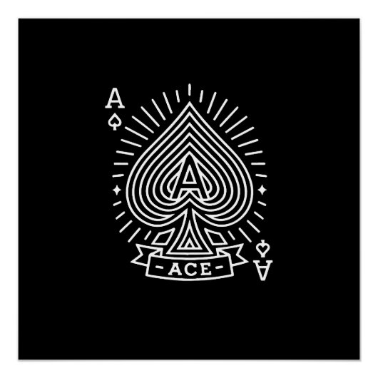 Ace of Spades — Monoline Sunburst Emblem ポスター (正面)