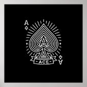 Ace of Spades — Monoline Sunburst Emblem ポスター (正面)