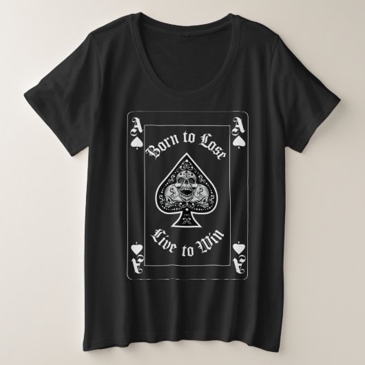 Ace of Spades Playing Card T-Shirt プラスサイズTシャツ (デザイン正面)