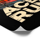 Ace Run Retro Disc Golf Sket Ace Run Sunset  ポスター (角)