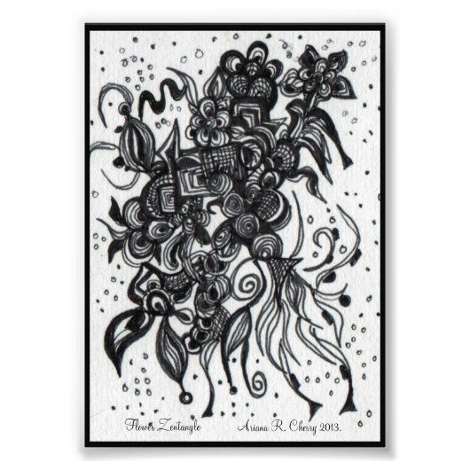 ACEO 4x5プリントオリジナルのアートワーク。花 フォトプリント (正面)