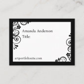 ACEO Template Elegant Professional Artist ATC Info 名刺 (正面)