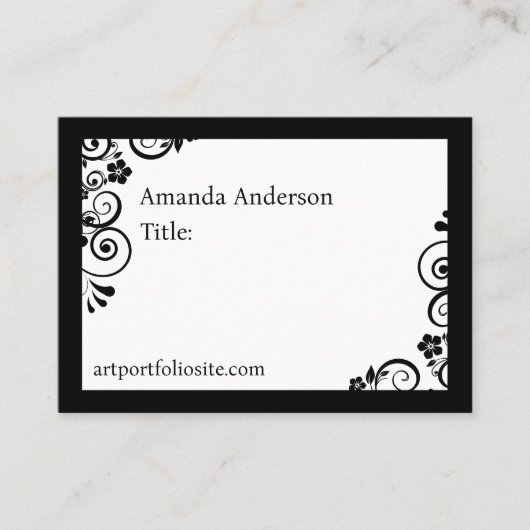 ACEO Template Elegant Professional Artist ATC Info 名刺 (正面)