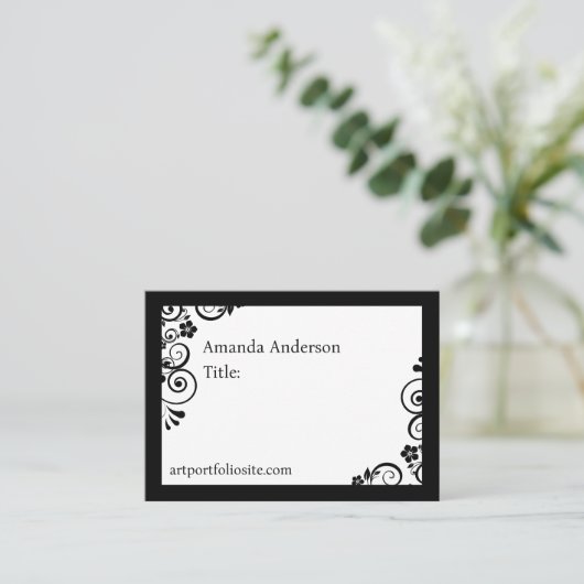 ACEO Template Elegant Professional Artist ATC Info 名刺 (スタンド正面)