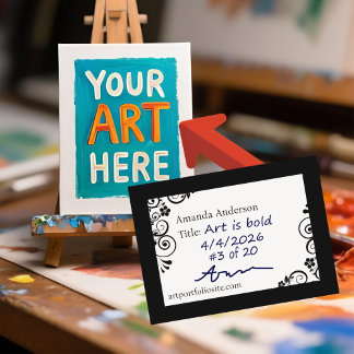 ACEO Template Elegant Professional Artist ATC Info 名刺