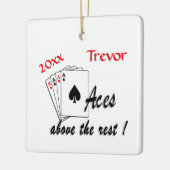 Aces Above the Rest Name n Date セラミックオーナメント (左)