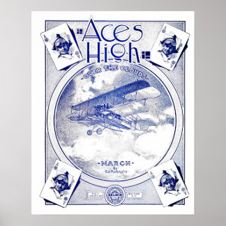 Aces High Biplane航空シート音楽カバー ポスター