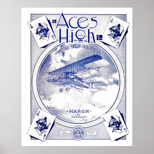 Aces High Biplane航空シート音楽カバー ポスター (正面)