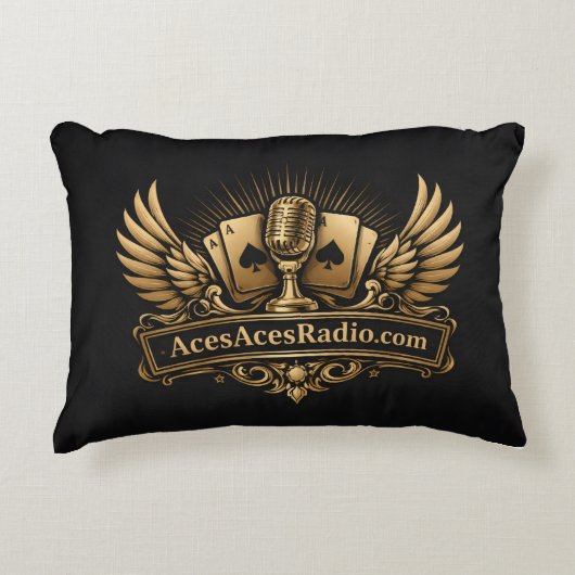 acesacesradio black and gold アクセントクッション (正面)