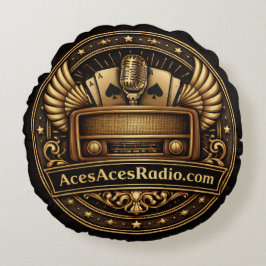 acesacesradio black and gold ラウンドクッション
