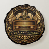 acesacesradio black and gold ラウンドクッション (裏面)