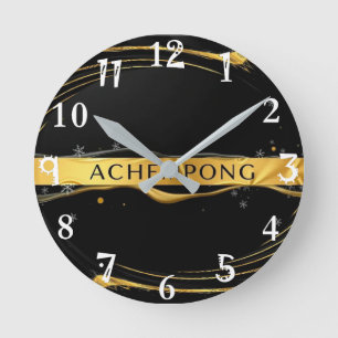Achempong: オーリック・カスケード リキッドゴールドの贅沢 ラウンド壁時計