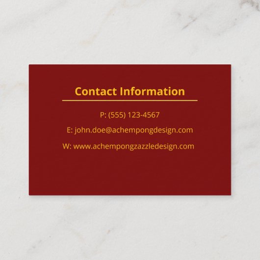 Achempong Crimson & Gold Starburst Luxury Business 名刺 (裏面)