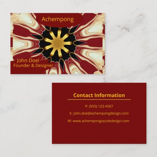 Achempong Crimson & Gold Starburst Luxury Business 名刺 (正面/裏面)