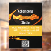 Achempong Custom Business Hours Window Decal – Lux ウィンドウサイン (シート2)