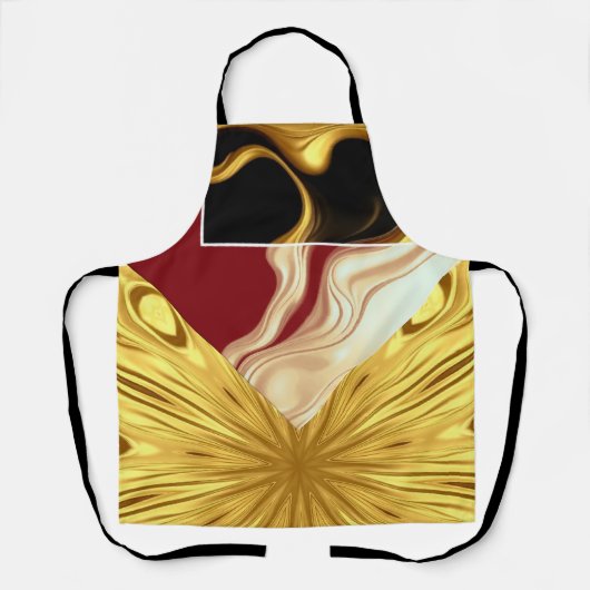 Achempong Designer Apron: Opulent Swirl Crimson Go エプロン (正面)