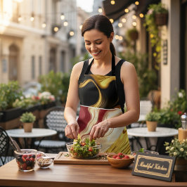 Achempong Designer Apron: Opulent Swirl Crimson Go エプロン