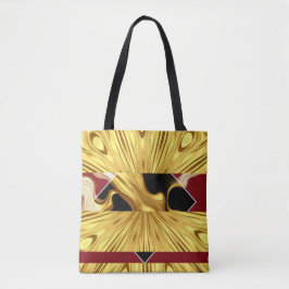 Achempong Designer Tote: Crimson & Gold Opulent Sw トートバッグ