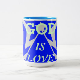 Achempong God Is Love スター 青とグレー ツートーン コーヒー ツートーンマグカップ