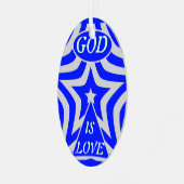 Achempong God Is Love Star Blue Geometric  メタルオーナメント (正面左)