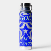 Achempong God Is Love Star Blue & Gray Stainless ウォーターボトル (背面)