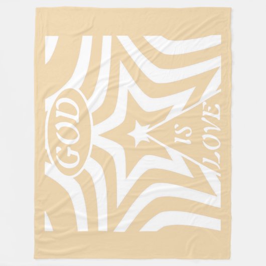 Achempong God Is Love Star Creamy Sandstone フリースブランケット (正面)
