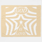 Achempong God Is Love Star Creamy Sandstone フリースブランケット (正面(横))